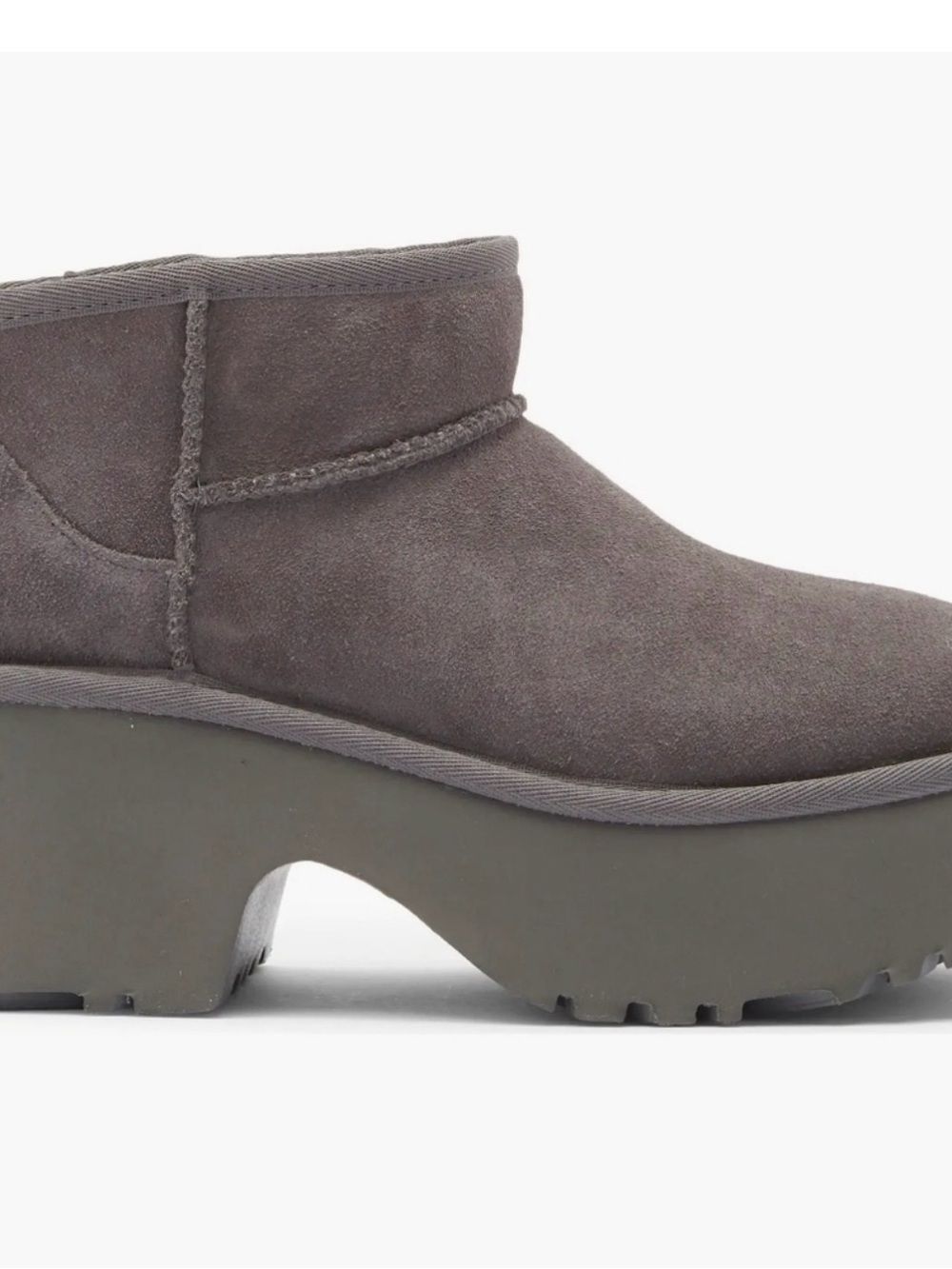 UGG Gray Suede Platform Ankle Boot